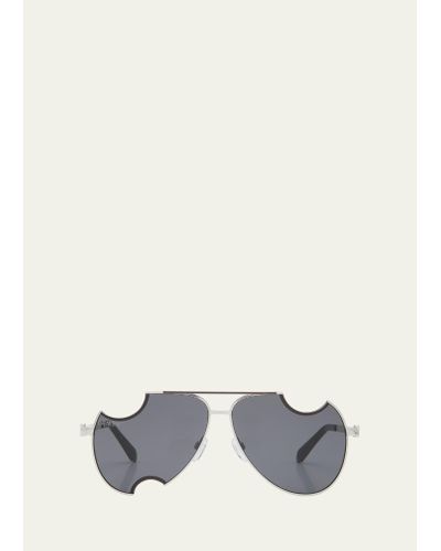 Off-White c/o Virgil Abloh Dallas Meteor Metal Aviator Sunglasses - Multicolor