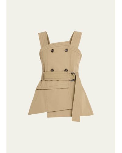 Nackiyé Cairo Double-breasted Belted Sleeveless Top - Natural
