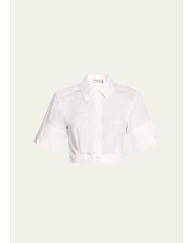 Jonathan Simkhai Sabrina Cropped Cotton Button-front Shirt - Natural