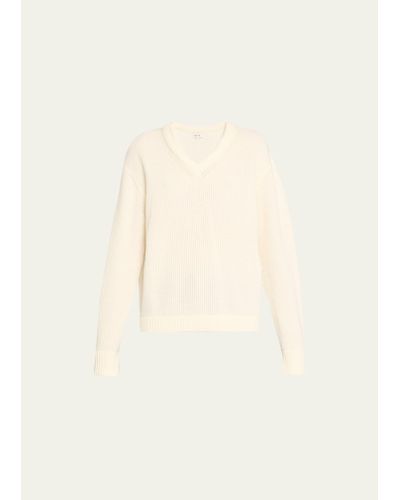 Kule The Blythe Wool & Cashmere V-neck Sweater - Natural