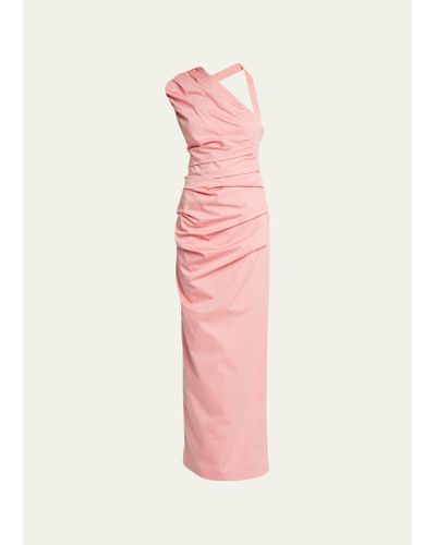 Sir. The Label Giacomo Asymmetric Gathered Gown - Pink