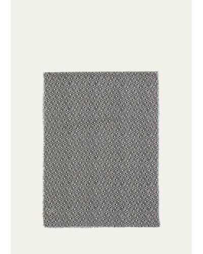 ALONPI Wool Geometric-print Scarf - Gray