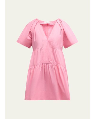 A.L.C. Camila Short-oversized Sleeve Tiered Mini Dress - Pink