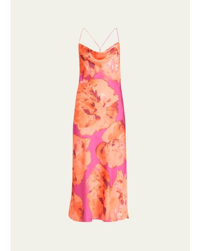 Ramy Brook Averi Watercolor Bloom Slip Dress - Pink