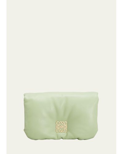 Loewe Goya Puffer Mini Lambskin Shoulder Bag - Green