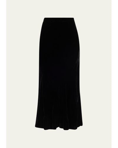 Cara Cara Naomi Silk-blend Velvet Midi Skirt - Black