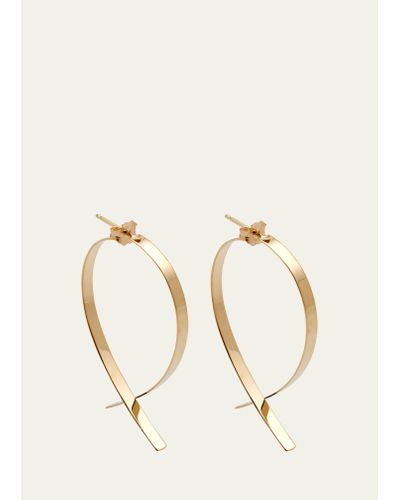 Lana Jewelry Medium Flat Wide Front-back Upside Down Hoop Earrings - Natural