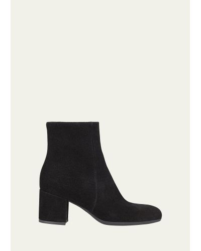 La Canadienne Joanie Suede Ankle Booties - White