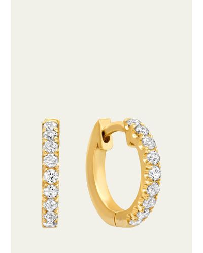 Jennifer Meyer 18k Yellow Gold Small Diamond Huggie Earrings - Metallic