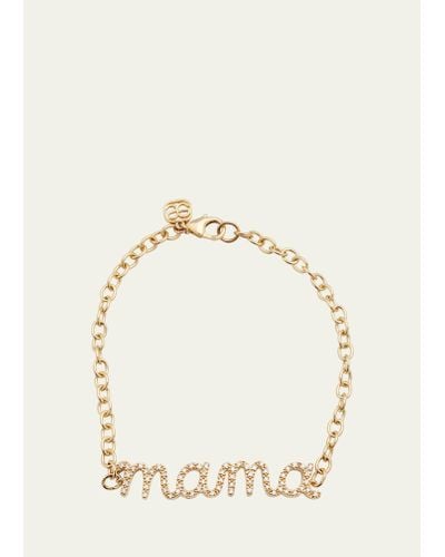 Sydney Evan 14k Gold Diamond Pave Mama Bracelet - Natural