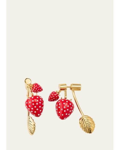 Oscar de la Renta Strawberry Earrings - Red