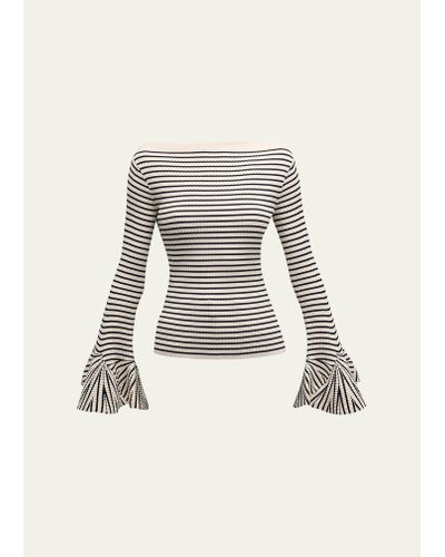A.L.C. Aster Striped Long-sleeve Top - Natural