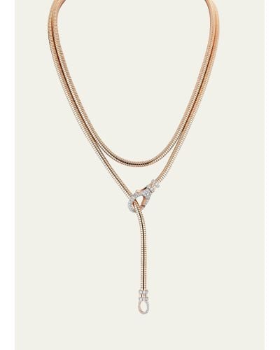 WALTERS FAITH Clive 18k Rose Gold All Diamond Chain Wrap Necklace - Natural