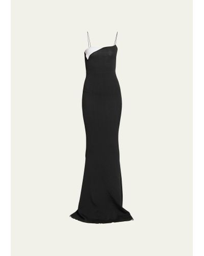Jacquemus La Robe Aro Contrast Gown - Black
