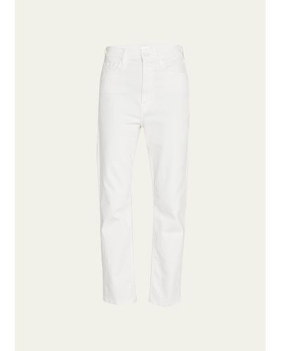 Mother High Waisted Rider Ankle Jeans - Natural