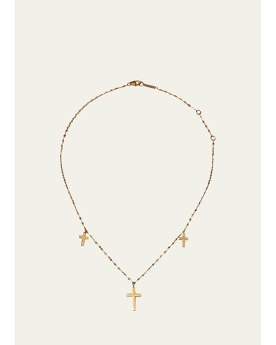 Lana Jewelry Triple Cross Necklace In 14k Gold - Natural
