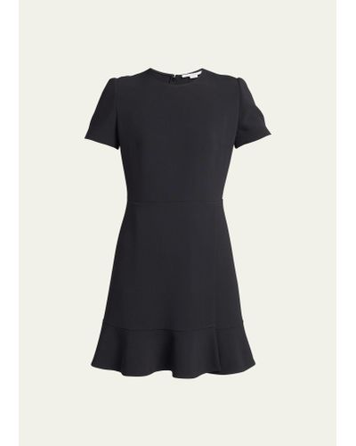 Stella McCartney Ruffle-hem Short-sleeve Mini Dress - Black