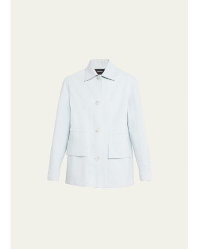 Akris Tommi Oversized Denim Shirt Jacket - White