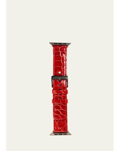 Abas Apple Watch Alligator-leather Watch Strap - Red