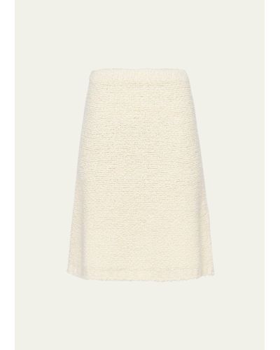 Prada Wool Boucle Skirt - Natural
