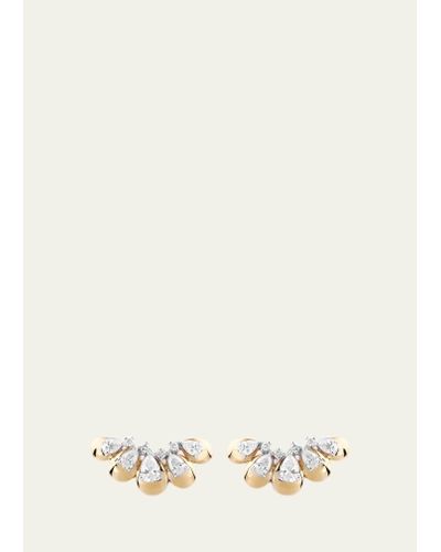 YEPREM 18k Gold Diamond Earrings - Natural