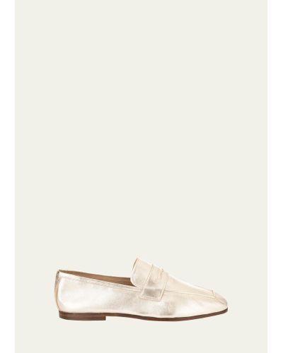 SOPHIQUE Essenziale Classic Metallic Penny Loafers - Natural