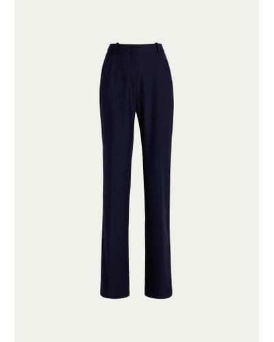 Another Tomorrow Slight Flare Pants - Blue