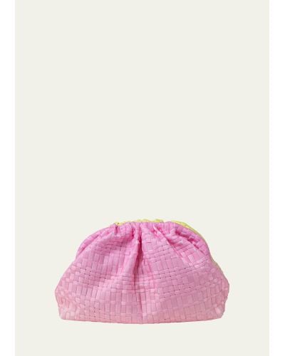 Maria La Rosa Mineral Game Woven Clutch Bag - Pink