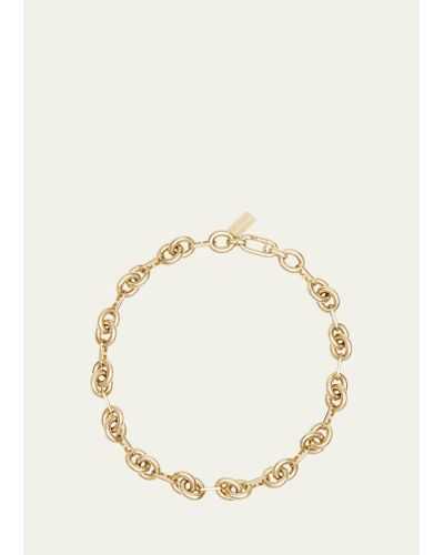 Lauren Rubinski Lr16 Round Double Link Short Necklace In 14k Yellow Gold With Extender - Natural