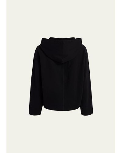 Another Tomorrow Fleece Cropped Hoodie - Black