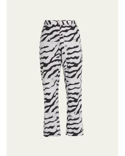 Studio 189 Baldwin Batik Zebra Striped Pants - Multicolor