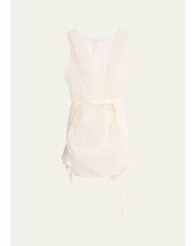 Marc Jacobs Sheer Mini Dress With Lace Inserts - Natural