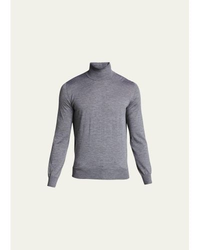 Bergdorf Goodman Cashmere Turtleneck Sweater - Blue