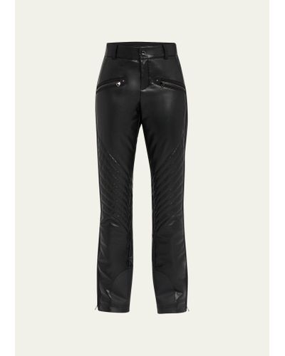 Bogner Tory 2-layer Sport Faux Leather Ski Pants - Black