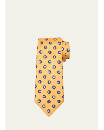 Kiton Silk Polka Dot-print Tie - Metallic