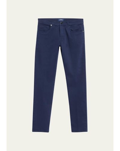 Cesare Attolini Cotton-stretch Slim 5-pocket Pants - Blue