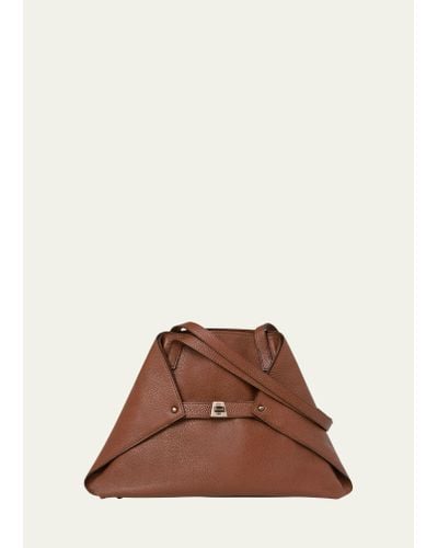 Akris Ai Small Leather Shoulder Tote Bag - Brown