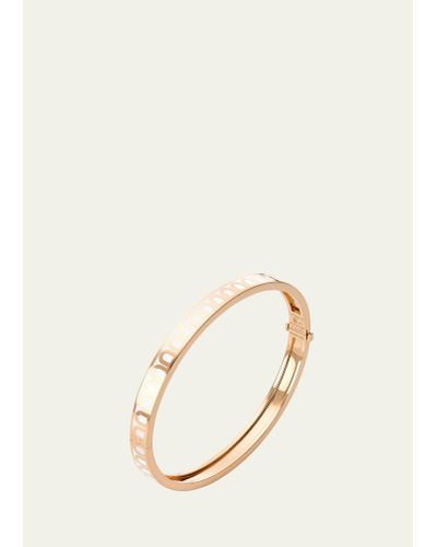 Davidor L'arc De Bangle Pm In 18k Rose Gold With Neige Lacquered Ceramic - Natural