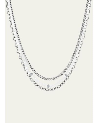 Sheryl Lowe Mother Of Pearl Triple Chain Necklace - Natural