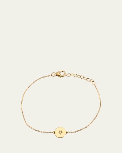 Andrea Fohrman 14k Yellow Gold Mini Moon Phase Diamond Crescent Charm Bracelet - Natural