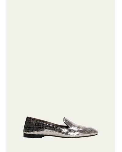 Wales Bonner Metallic Embossed Classic Loafers - White