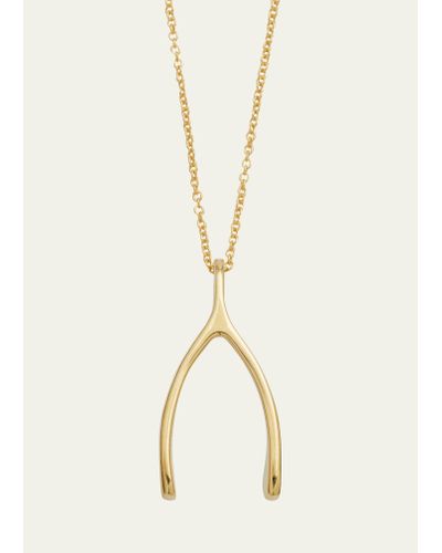 Jennifer Meyer 18k Wishbone Pendant Necklace - Natural