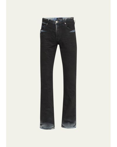 Purple Dirty Coated Flare Jeans - Black