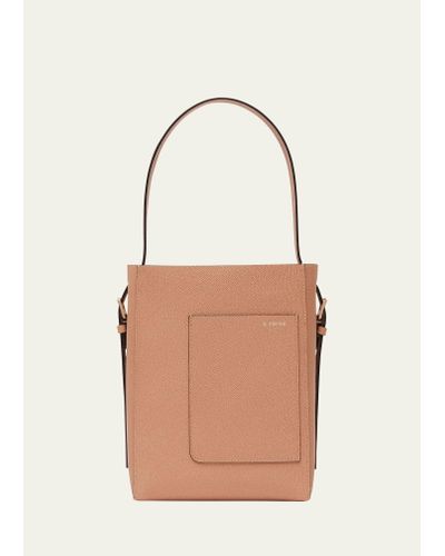 Valextra Small Leather Bucket Bag - Natural