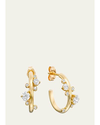Bleecker and Prince Showstopper 14k Yellow Gold Diamond Hoops - Natural