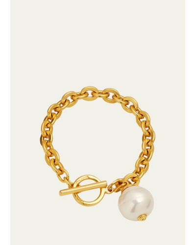 Ben-Amun Chain Bracelet With Pearly Drop - Metallic