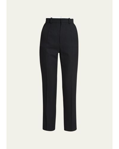 Black Cropped Kick Flare Trousers