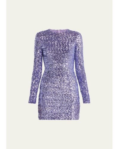Michael Kors Stretch Sequin Mini Dress - Purple