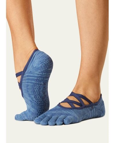 ToeSox Elle Full-toe Tec Grip Socks - Blue