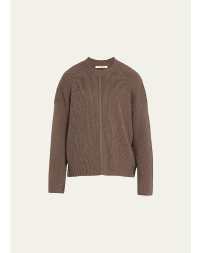Peter Do Ribbed Side-button Wool Sweater - Brown